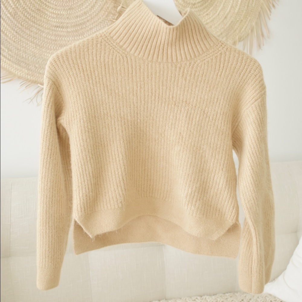 Tan Crop Turtleneck